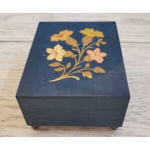 Reuge Lacquered Floral Musical Jewelry Box plays "The Emperor's Waltz" tested